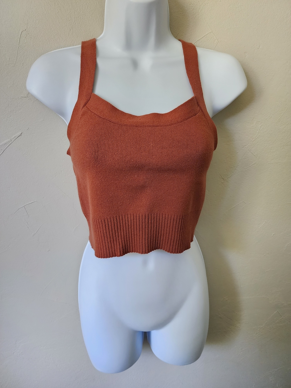 Everlane Rust Knit Cropped Tank - Size Medium